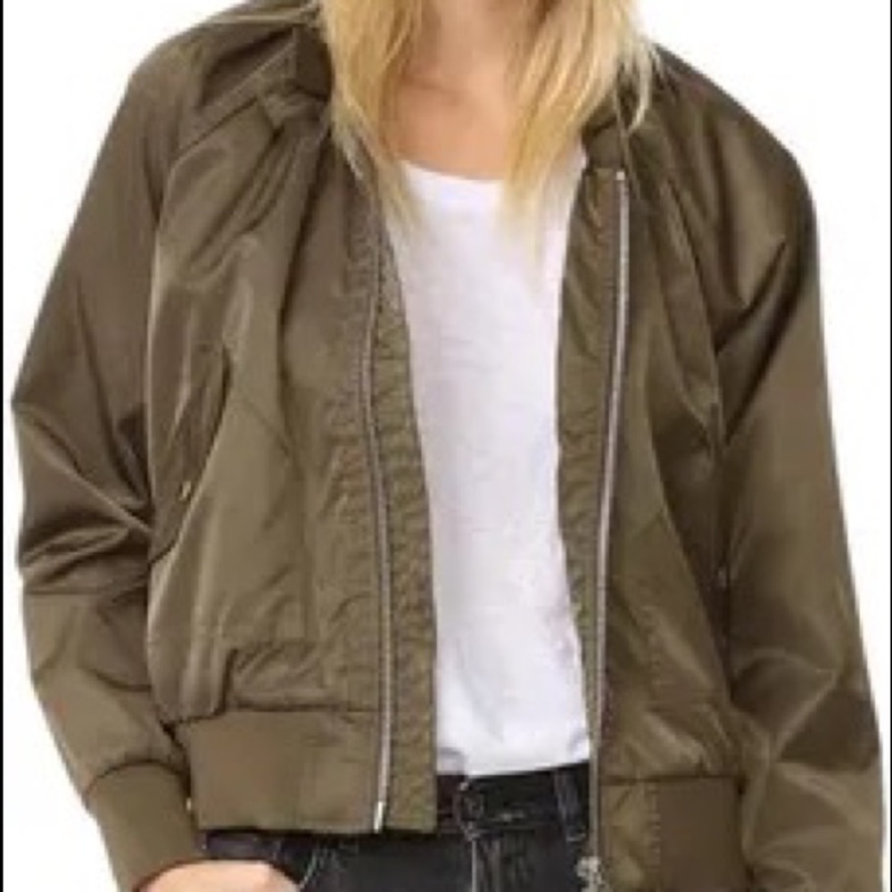 Free People Green Bomber Jacket